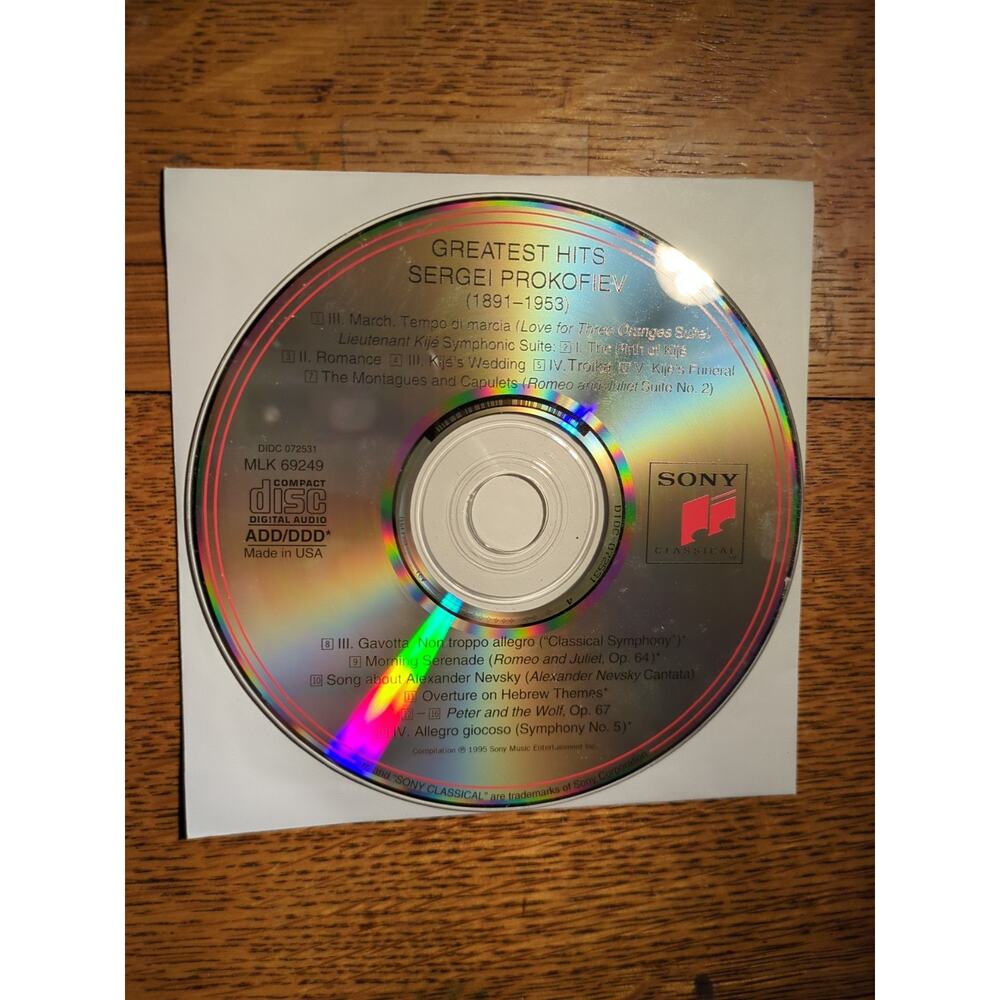 Sergei Prokofiev Greatest Hits (1891-1953) Disc Only